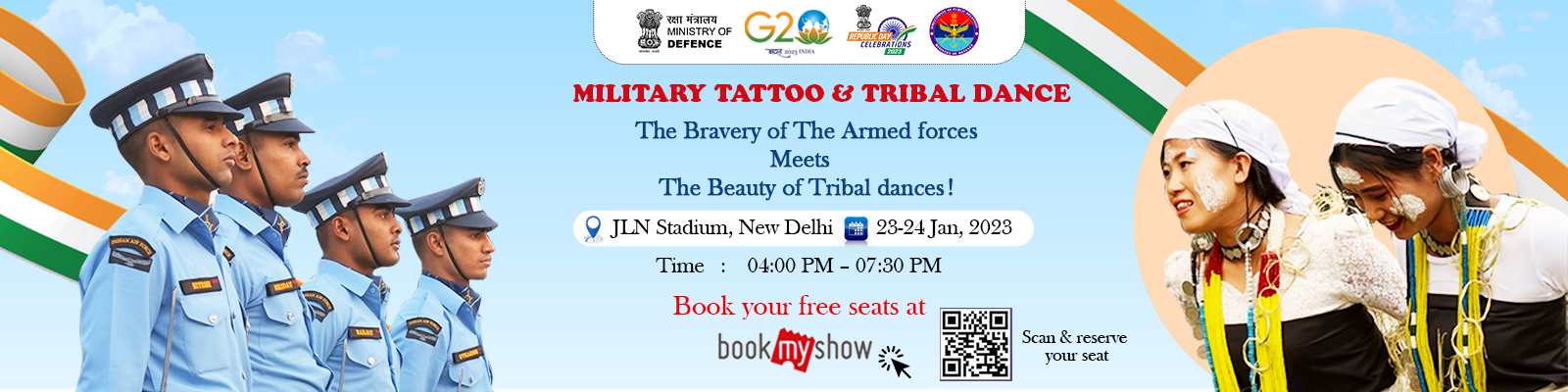 BANNER OF MILITARY TATTOO & TRIBAL DANCE ACTIVITY FOR PUBLICITY