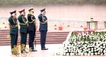 Chief of Defence Staff General Anil Chauhan, Chief of the Air Staff Air Chief Marshal VR Chaudhari, Chief of the Naval Staff Admiral R Hari Kumar and Chief of the Army Staff General Manoj Pande paying homage to the fallen heroes at the National War Memorial in New Delhi on the occasion of 7th Armed Forces Veterans’ Day on January 14, 2023.