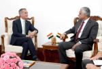 US Ambassador to India Mr Eric Garcetti calling on Defence Secretary Shri Giridhar Aramane in New Delhi on November 03, 2023.