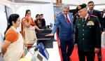 Chief of Defence Staff General Anil Chauhan at the Avionics Exposition 2023 following its inauguration in New Delhi on December 07, 2023.