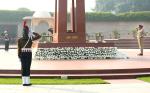 Chief of Defence Staff of Sri Lanka General Shavendra Silva paying homage to the fallen heroes at National War Memorial in New Delhi on December 07, 2023.
