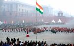 Glimpses of Full Dress Rehearsal of Beating Retreat Ceremony at Vijay Chowk, New Delhi on January 28, 2024.