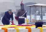 Defence Secretary Shri Giridhar Aramane paying floral tributes at the Gandhi Smriti in New Delhi on the occasion of Martyrs’ Day on January 30, 2024.