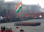 Glimpses of Beating Retreat Ceremony at Vijay Chowk, New Delhi on January 29, 2024.