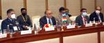 Defence Secretary Dr Ajay Kumar attending JMCC meeting with his Omani counterpart in New Delhi on Monday, January 31, 2022. 
