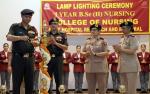 Lt Gen AK Jindal, Commandant, Army Hospital (R&R) inaugurating the lamp lighting ceremony of Military Nursing Service, College of Nursing in New Delhi on March 05, 2022. 